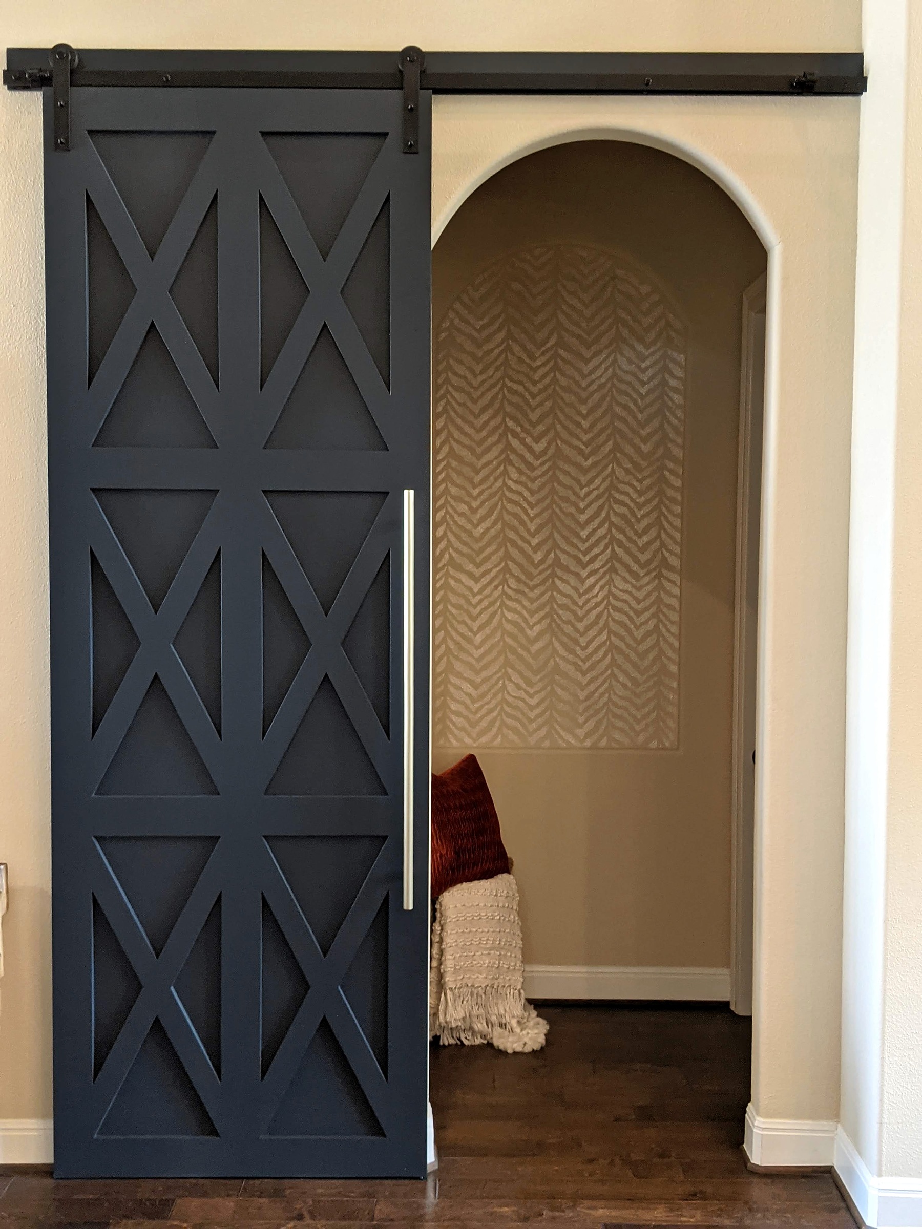 Sliding patterned door — alternate view